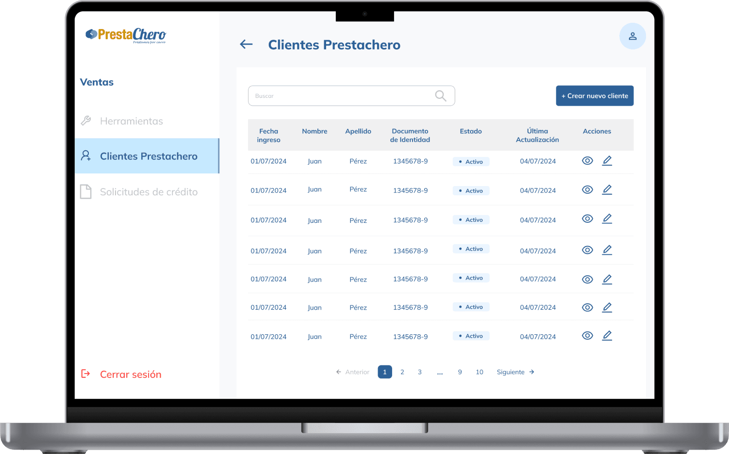 Prestachero — vista de producto